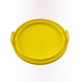 2 Pcs Food Grade Silicone Easy Cleaning Air Fryer Liners Reusable Air Fryer Silicone Pot Food Safe Air Fryer Oven Accessories Replacement for Fla (Color: yellow)